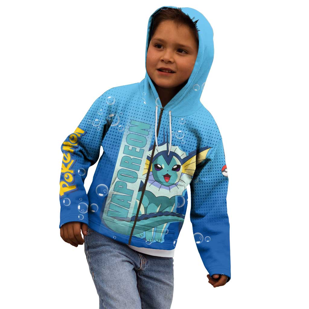 Vaporeon from Poké Kid Hoodie with Water Type Ability and Swimming Pose Design - The Mazicc