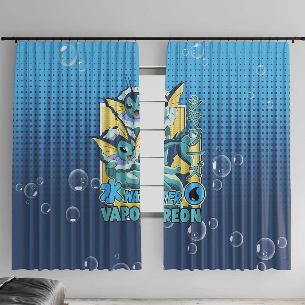 Vaporeon from Poké Window Curtain with Water Type Ability and Swimming Pose Design - The Mazicc