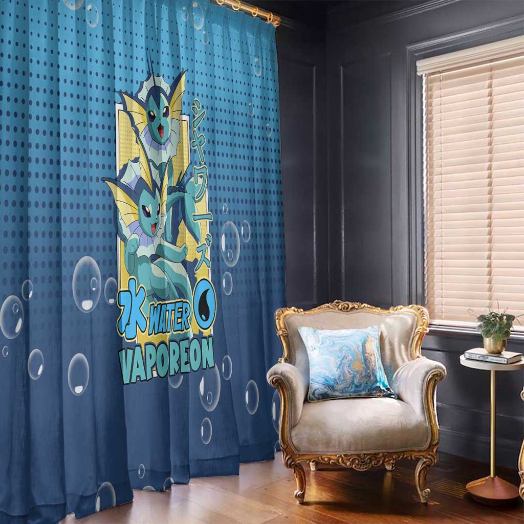 Vaporeon from Poké Window Curtain with Water Type Ability and Swimming Pose Design - The Mazicc