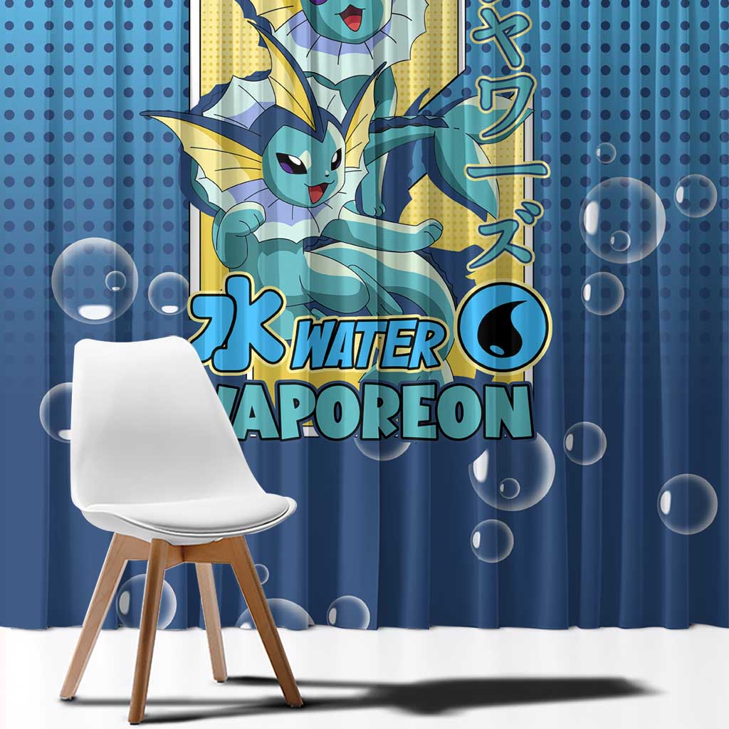Vaporeon from Poké Window Curtain with Water Type Ability and Swimming Pose Design - The Mazicc