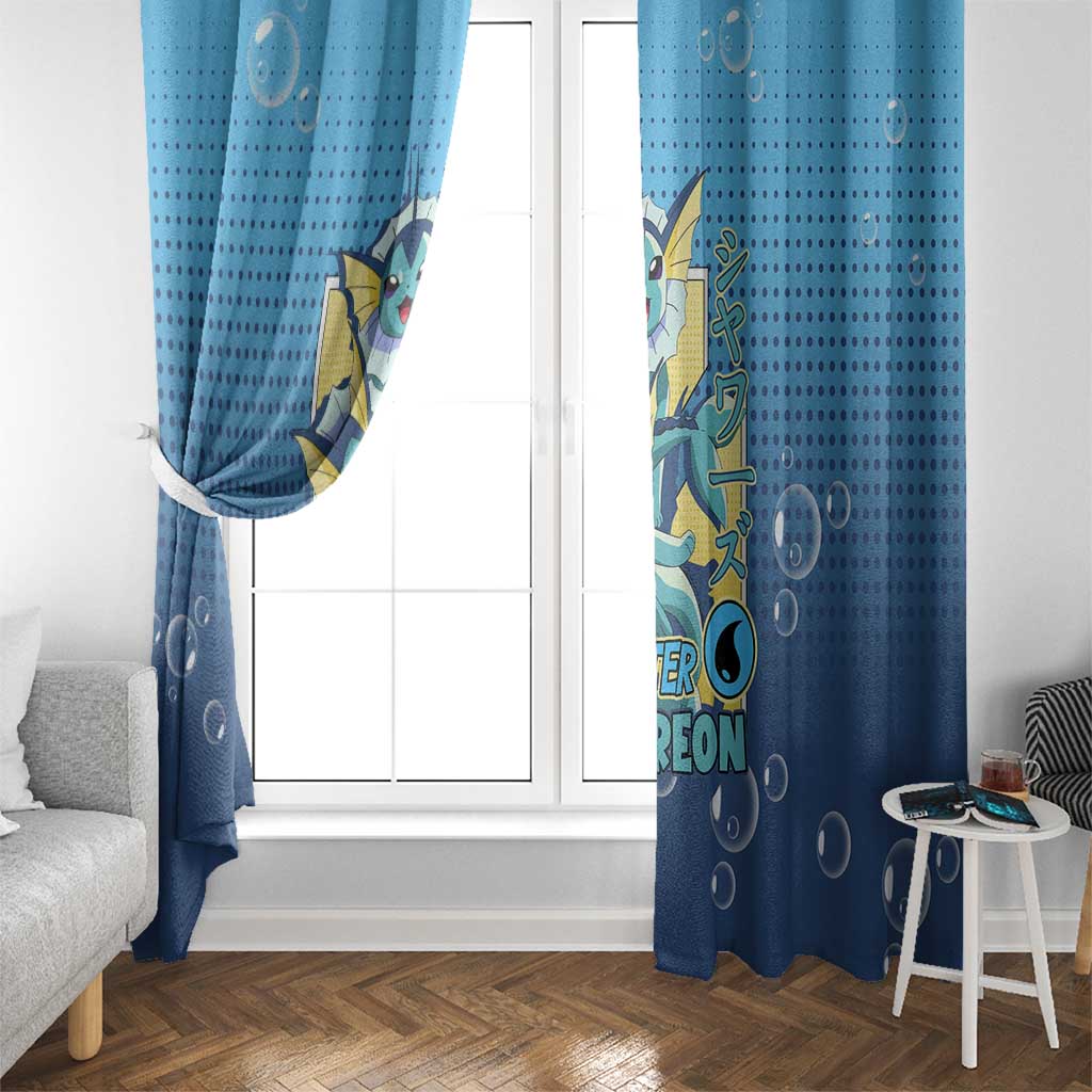 Vaporeon from Poké Window Curtain with Water Type Ability and Swimming Pose Design - The Mazicc