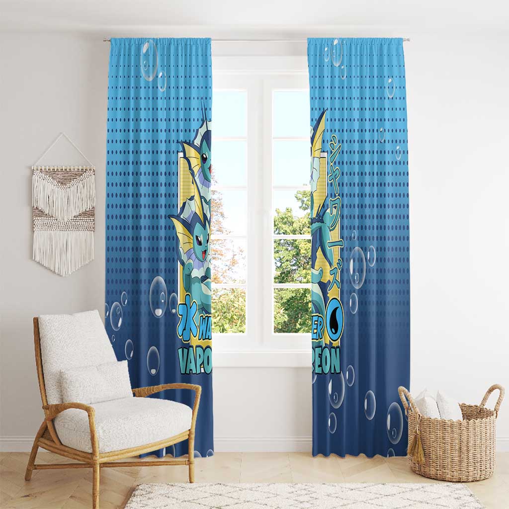 Vaporeon from Poké Window Curtain with Water Type Ability and Swimming Pose Design - The Mazicc