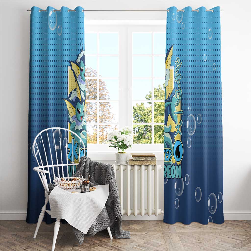 Vaporeon from Poké Window Curtain with Water Type Ability and Swimming Pose Design - The Mazicc