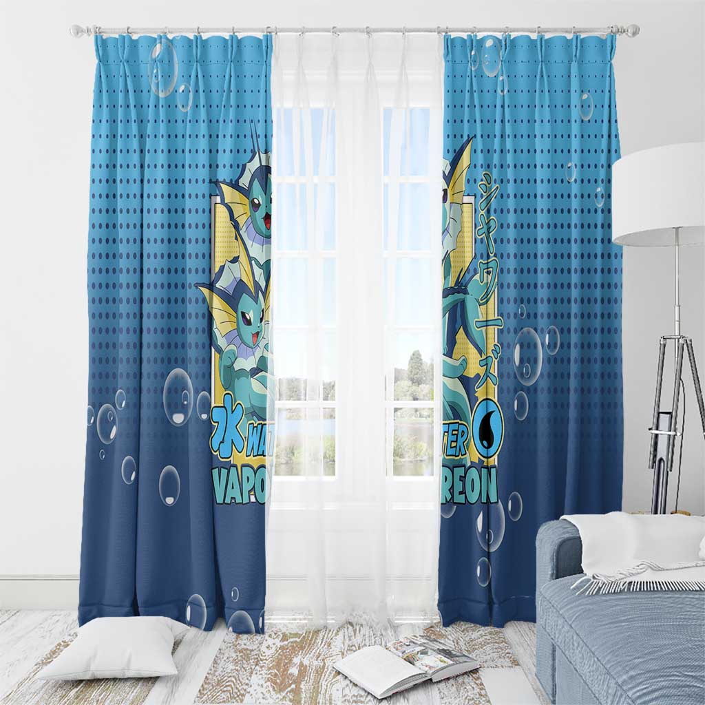 Vaporeon from Poké Window Curtain with Water Type Ability and Swimming Pose Design - The Mazicc
