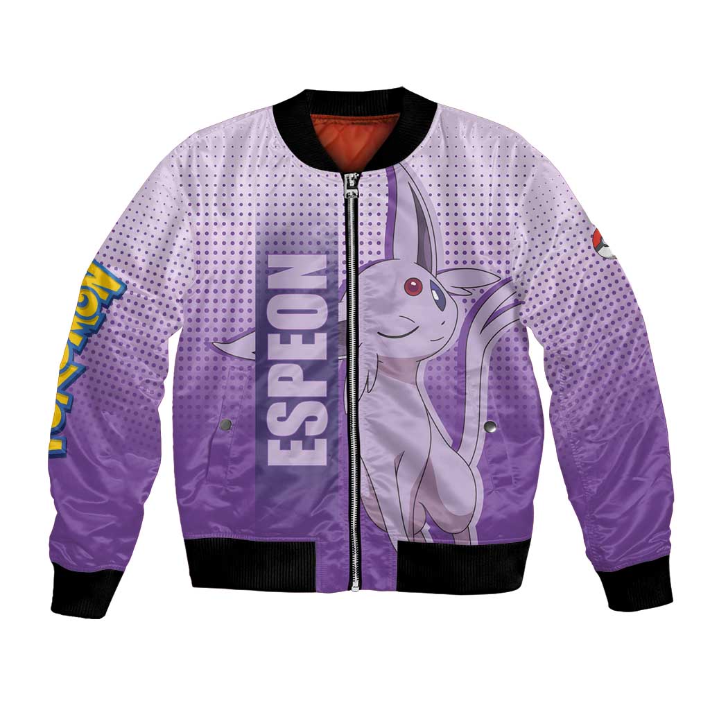 Espeon from Poké Bomber Jacket with Psychic Type Ability and Elegant Pose Design - The Mazicc