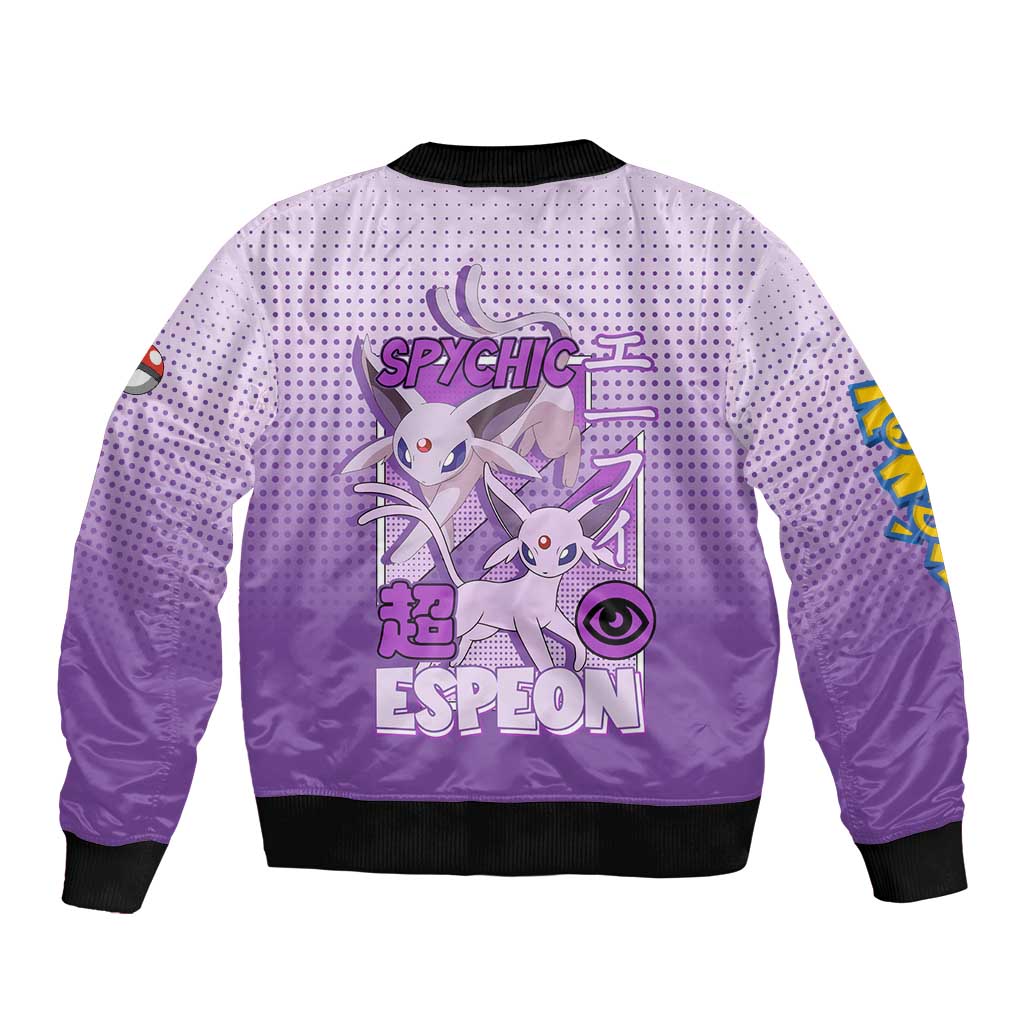 Espeon from Poké Bomber Jacket with Psychic Type Ability and Elegant Pose Design - The Mazicc