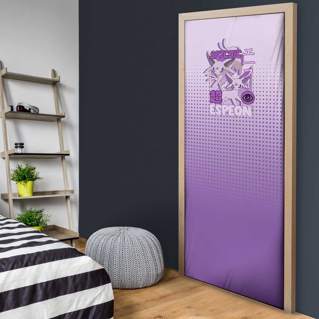 Espeon from Poké Door Cover with Psychic Type Ability and Elegant Pose Design - The Mazicc