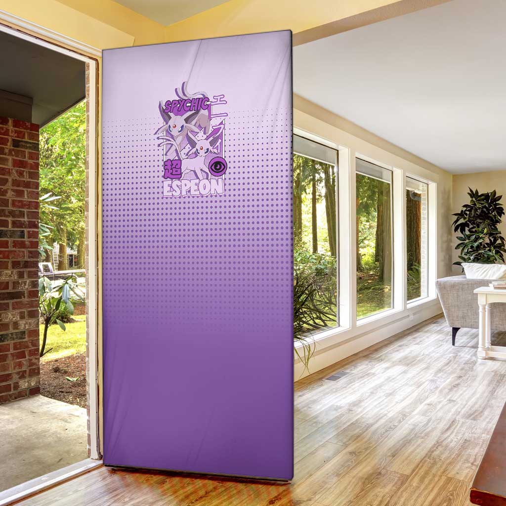 Espeon from Poké Door Cover with Psychic Type Ability and Elegant Pose Design - The Mazicc