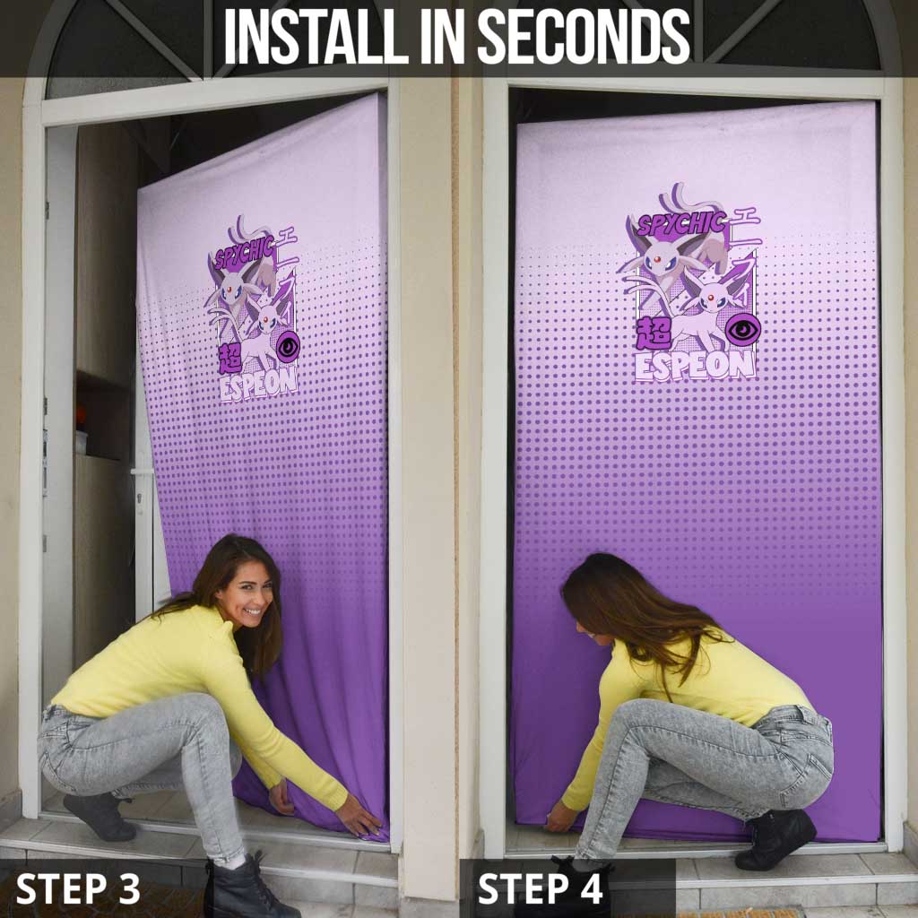 Espeon from Poké Door Cover with Psychic Type Ability and Elegant Pose Design - The Mazicc
