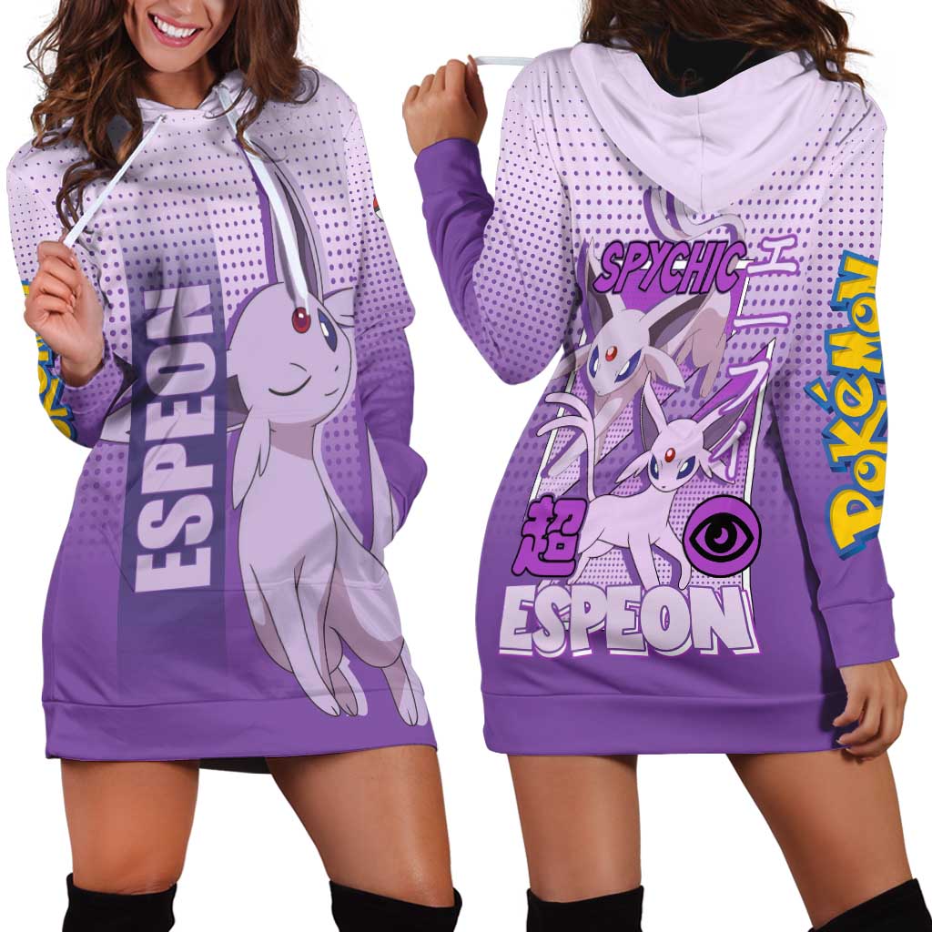 Espeon from Poké Hoodie Dress with Psychic Type Ability and Elegant Pose Design - The Mazicc