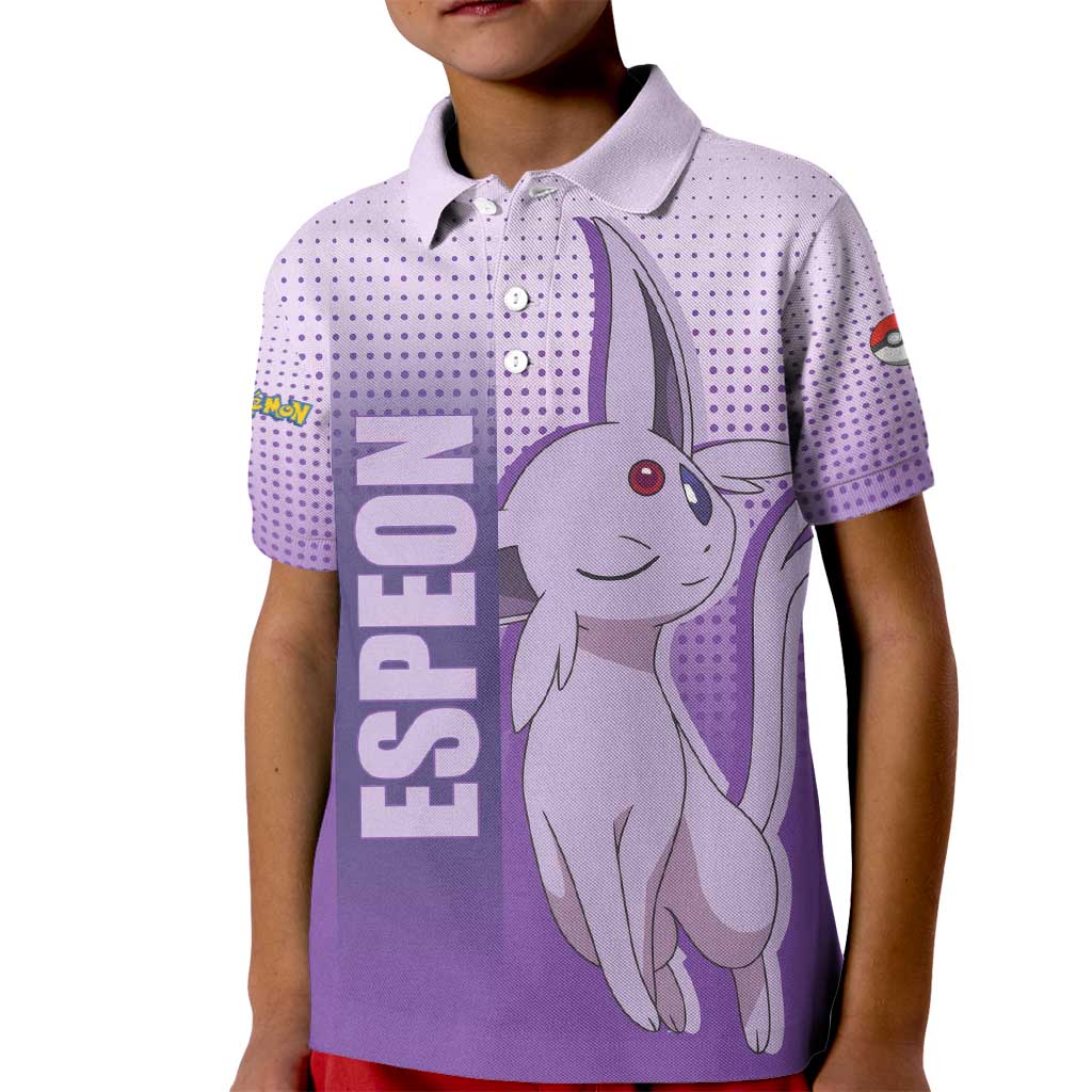 Espeon from Poké Kid Polo Shirt with Psychic Type Ability and Elegant Pose Design - The Mazicc