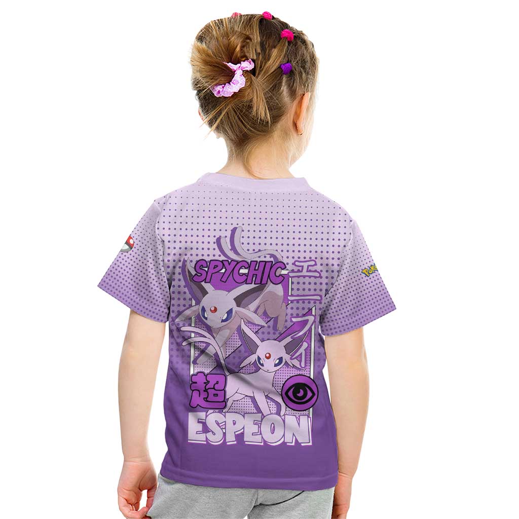 Espeon from Poké Kid T Shirt with Psychic Type Ability and Elegant Pose Design - The Mazicc