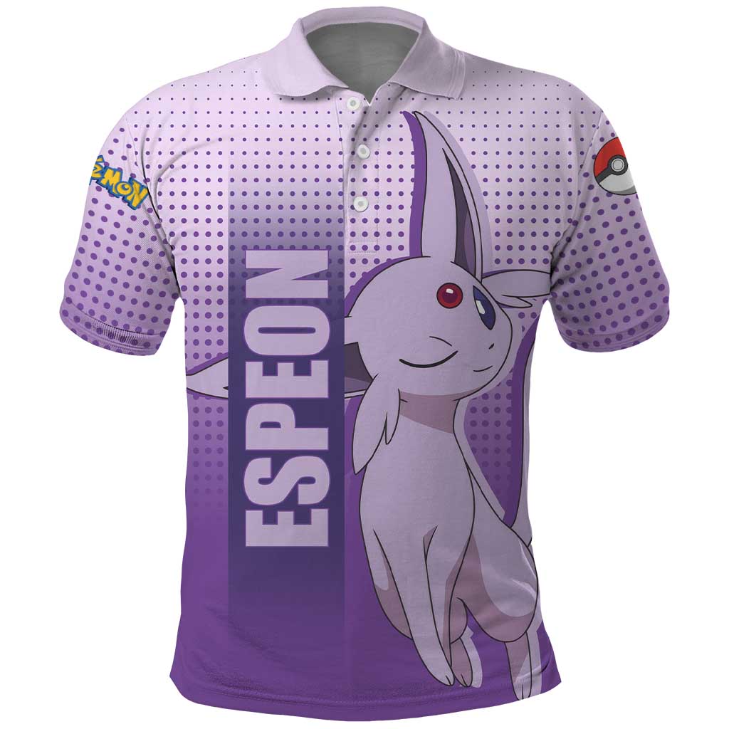 Espeon from Poké Polo Shirt with Psychic Type Ability and Elegant Pose Design - The Mazicc