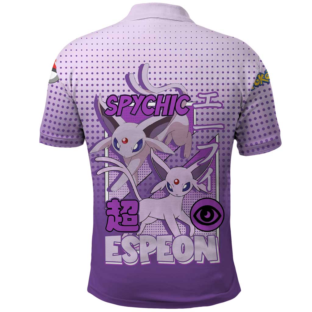 Espeon from Poké Polo Shirt with Psychic Type Ability and Elegant Pose Design - The Mazicc