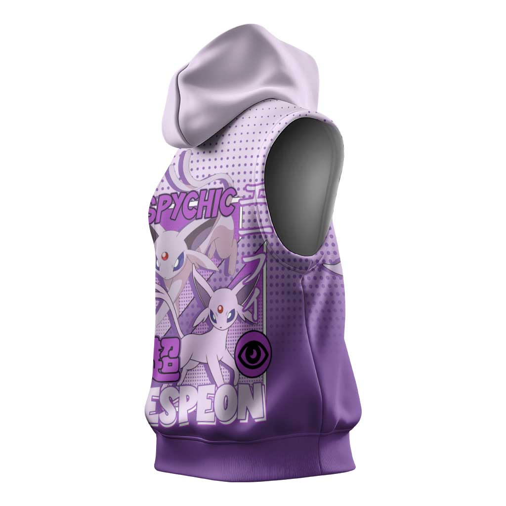 Espeon from Poké Sleeveless Hoodie with Psychic Type Ability and Elegant Pose Design - The Mazicc