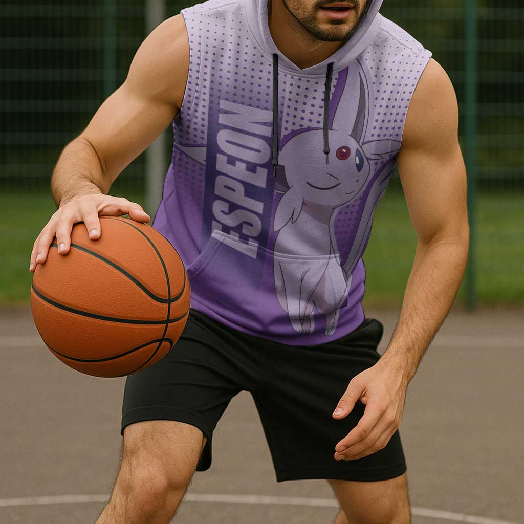 Espeon from Poké Sleeveless Hoodie with Psychic Type Ability and Elegant Pose Design - The Mazicc