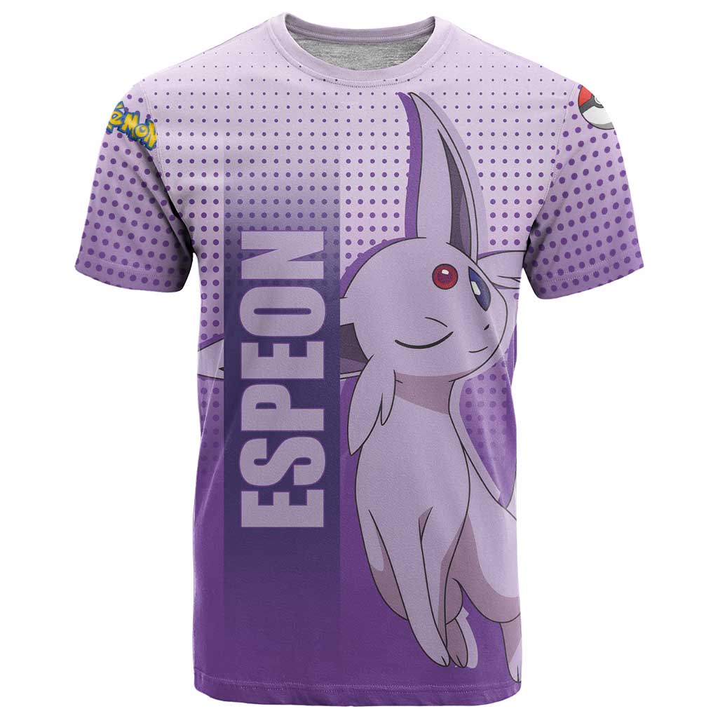 Espeon from Poké T Shirt with Psychic Type Ability and Elegant Pose Design - The Mazicc