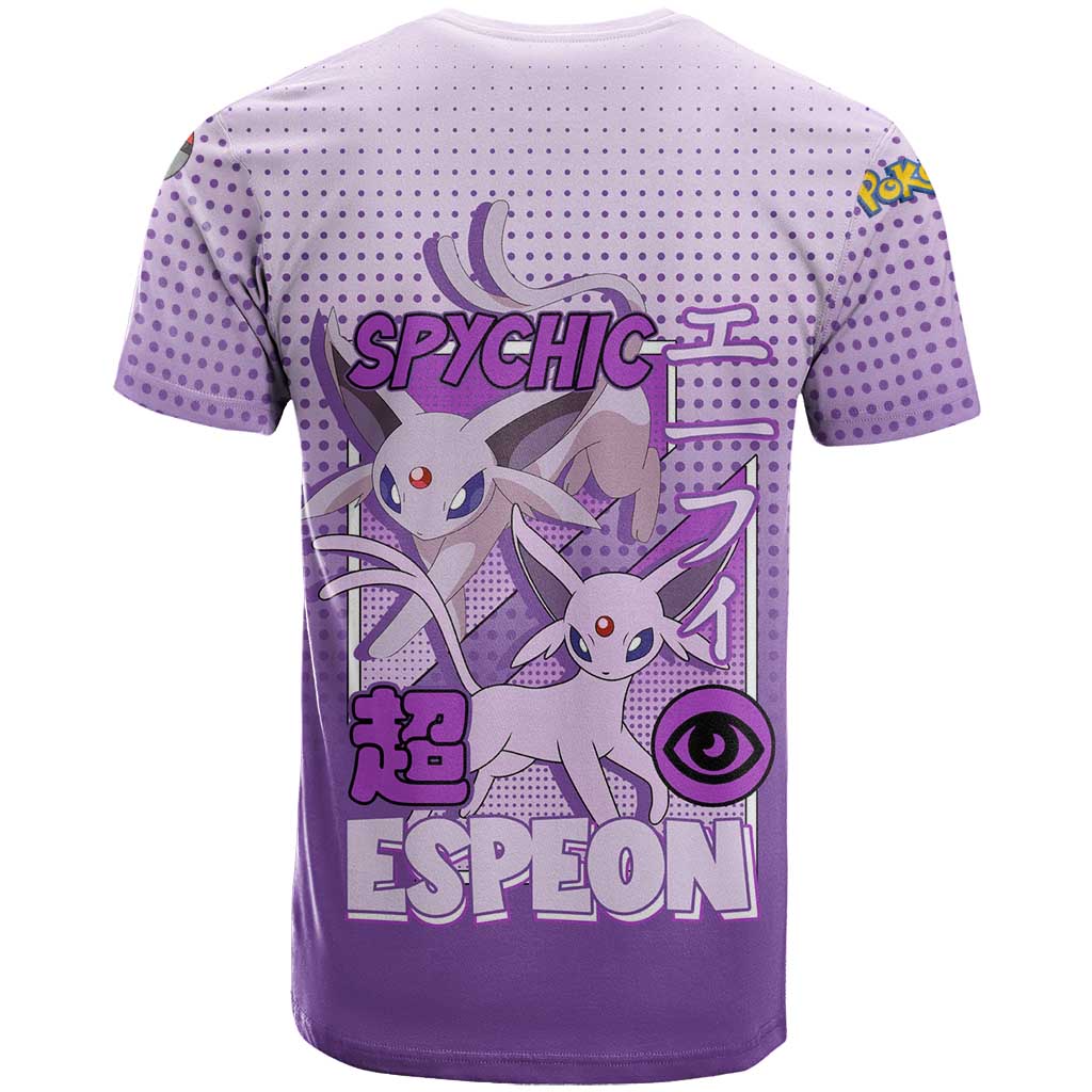 Espeon from Poké T Shirt with Psychic Type Ability and Elegant Pose Design - The Mazicc