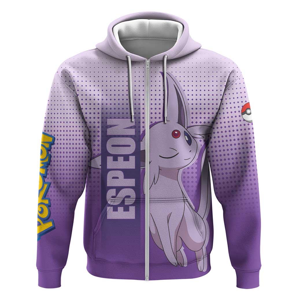 Espeon from Poké Zip Hoodie with Psychic Type Ability and Elegant Pose Design - The Mazicc