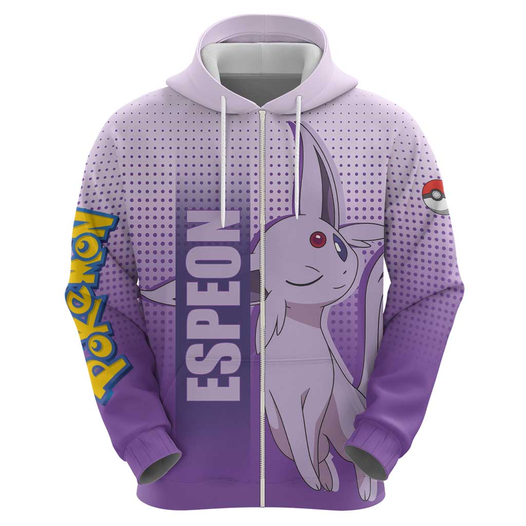 Espeon from Poké Zip Hoodie with Psychic Type Ability and Elegant Pose Design - The Mazicc