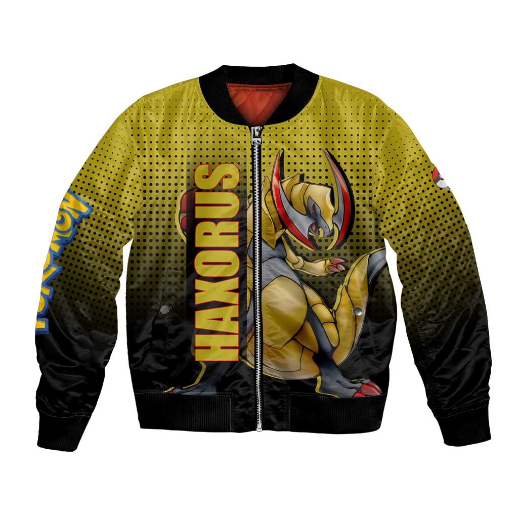 Haxorus from Poké Bomber Jacket with Dragon Type Ability and Battle-Ready Pose Design - The Mazicc