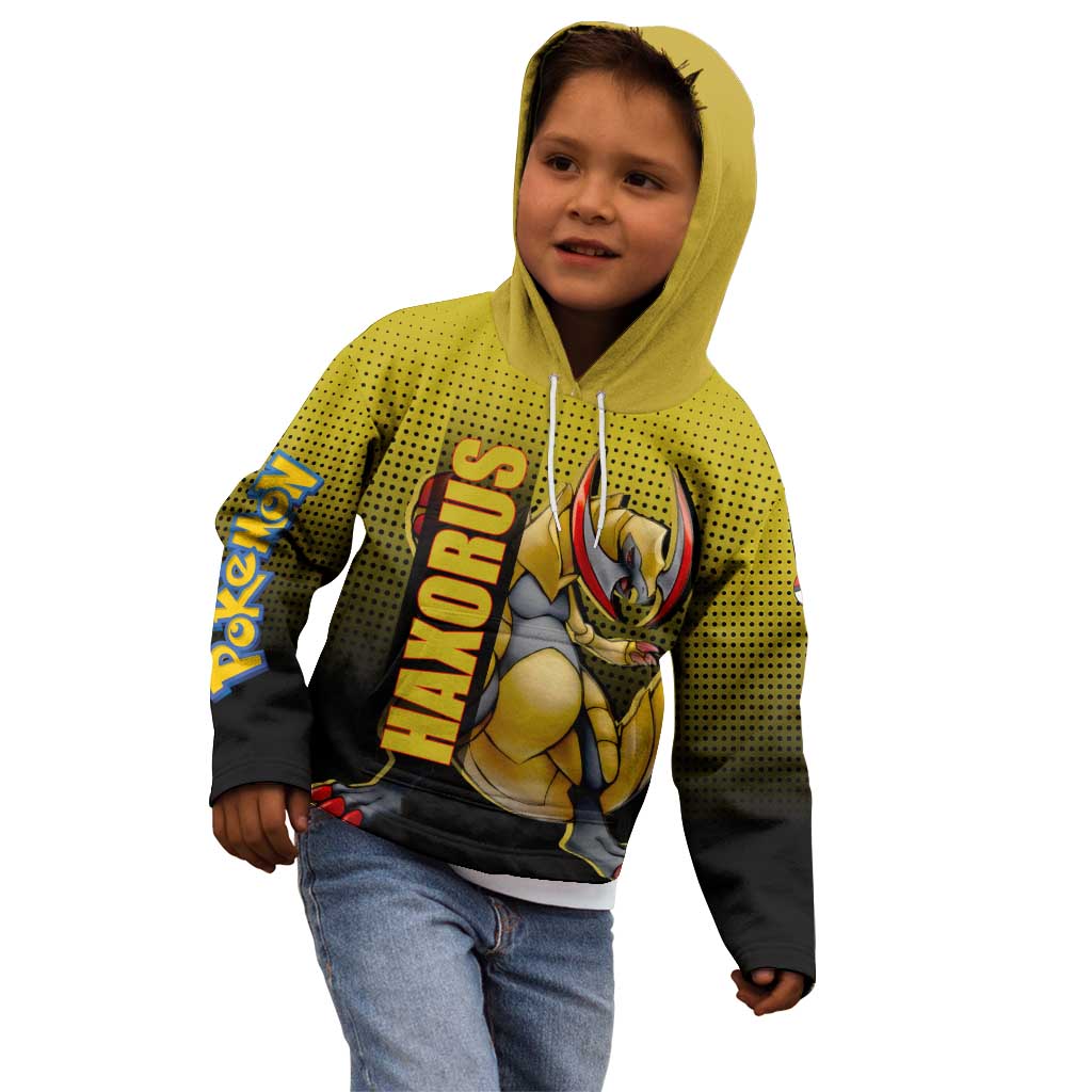 Haxorus from Poké Kid Hoodie with Dragon Type Ability and Battle-Ready Pose Design - The Mazicc