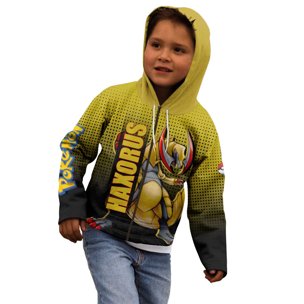 Haxorus from Poké Kid Hoodie with Dragon Type Ability and Battle-Ready Pose Design - The Mazicc