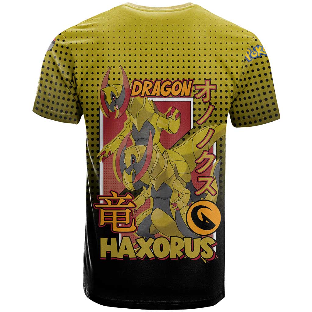Haxorus from Poké T Shirt with Dragon Type Ability and Battle-Ready Pose Design - The Mazicc