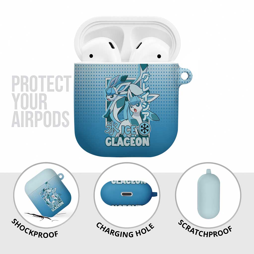 Glaceon from Poké AirPods Case with Ice Type Ability and Elegant Pose Design - The Mazicc