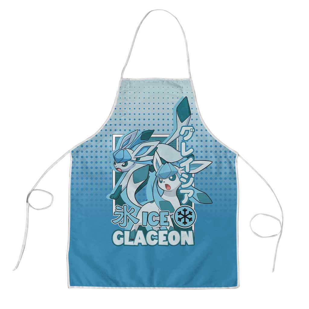 Glaceon from Poké Apron with Ice Type Ability and Elegant Pose Design - The Mazicc