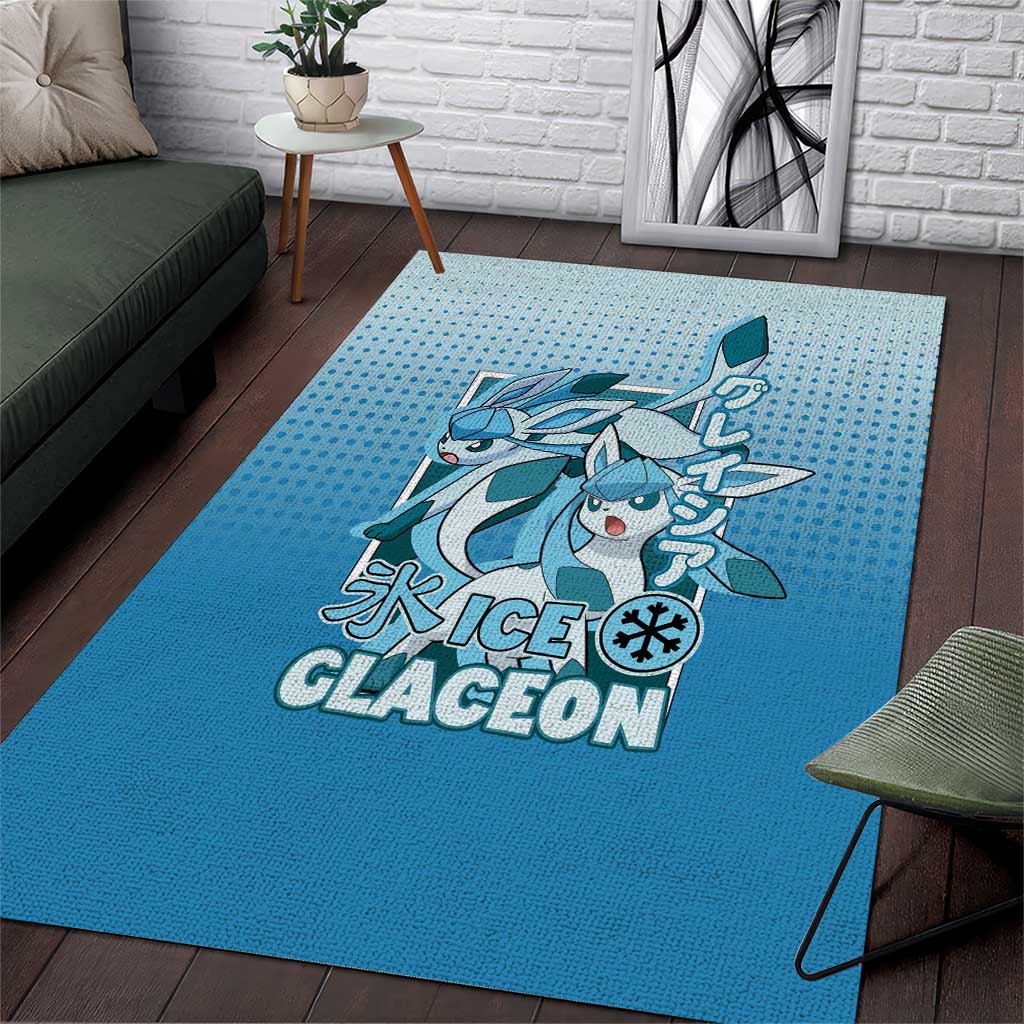 Glaceon from Poké Area Rug with Ice Type Ability and Elegant Pose Design - The Mazicc