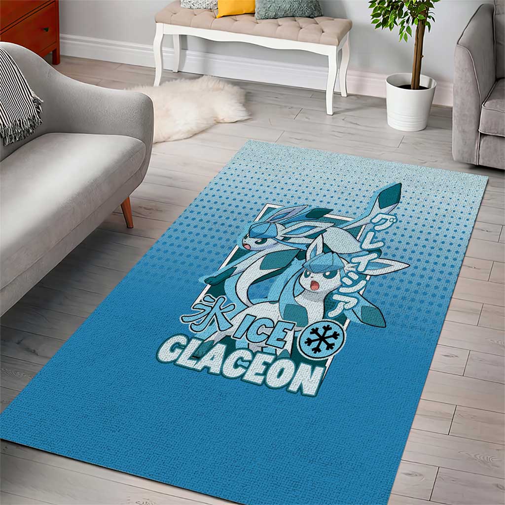 Glaceon from Poké Area Rug with Ice Type Ability and Elegant Pose Design - The Mazicc