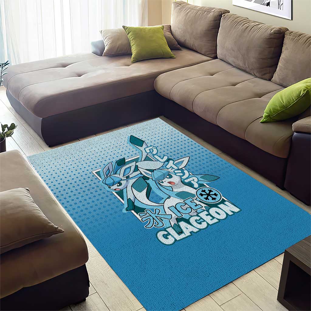 Glaceon from Poké Area Rug with Ice Type Ability and Elegant Pose Design - The Mazicc
