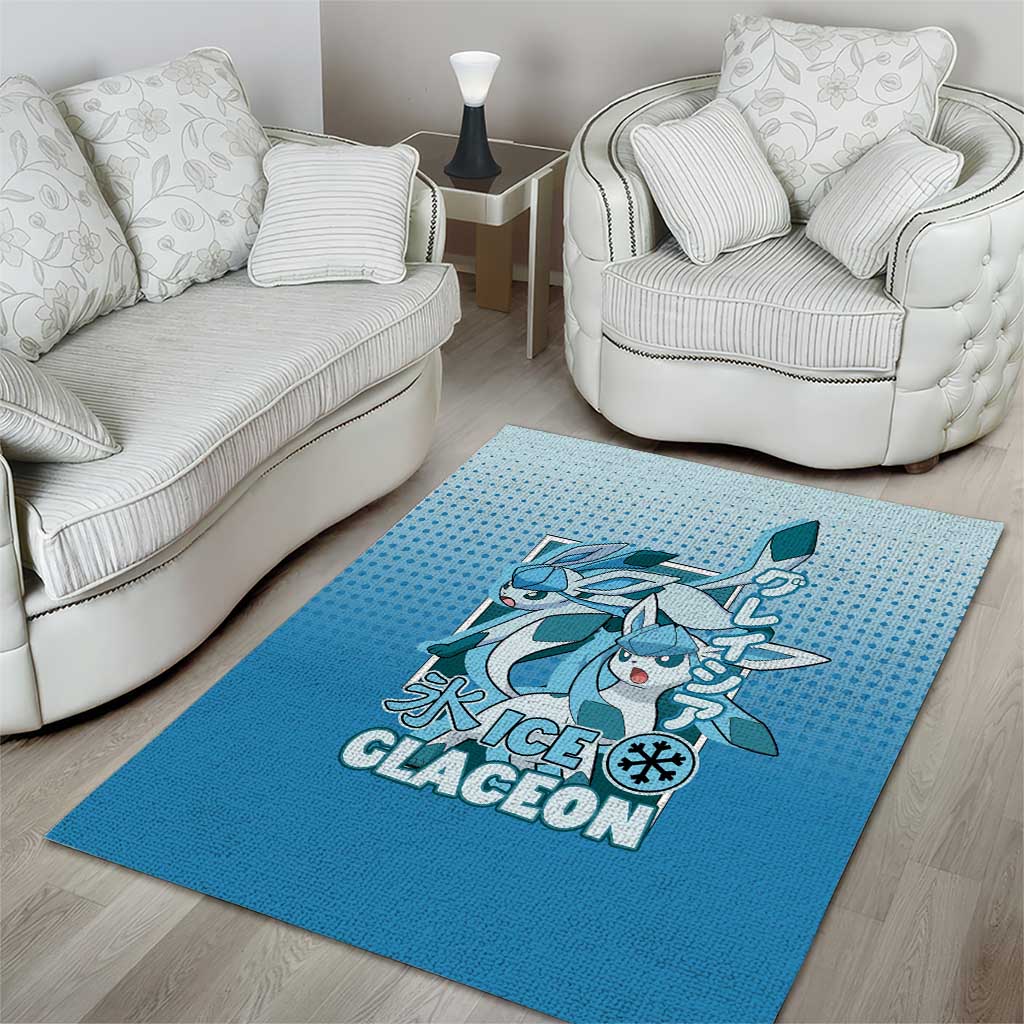 Glaceon from Poké Area Rug with Ice Type Ability and Elegant Pose Design - The Mazicc