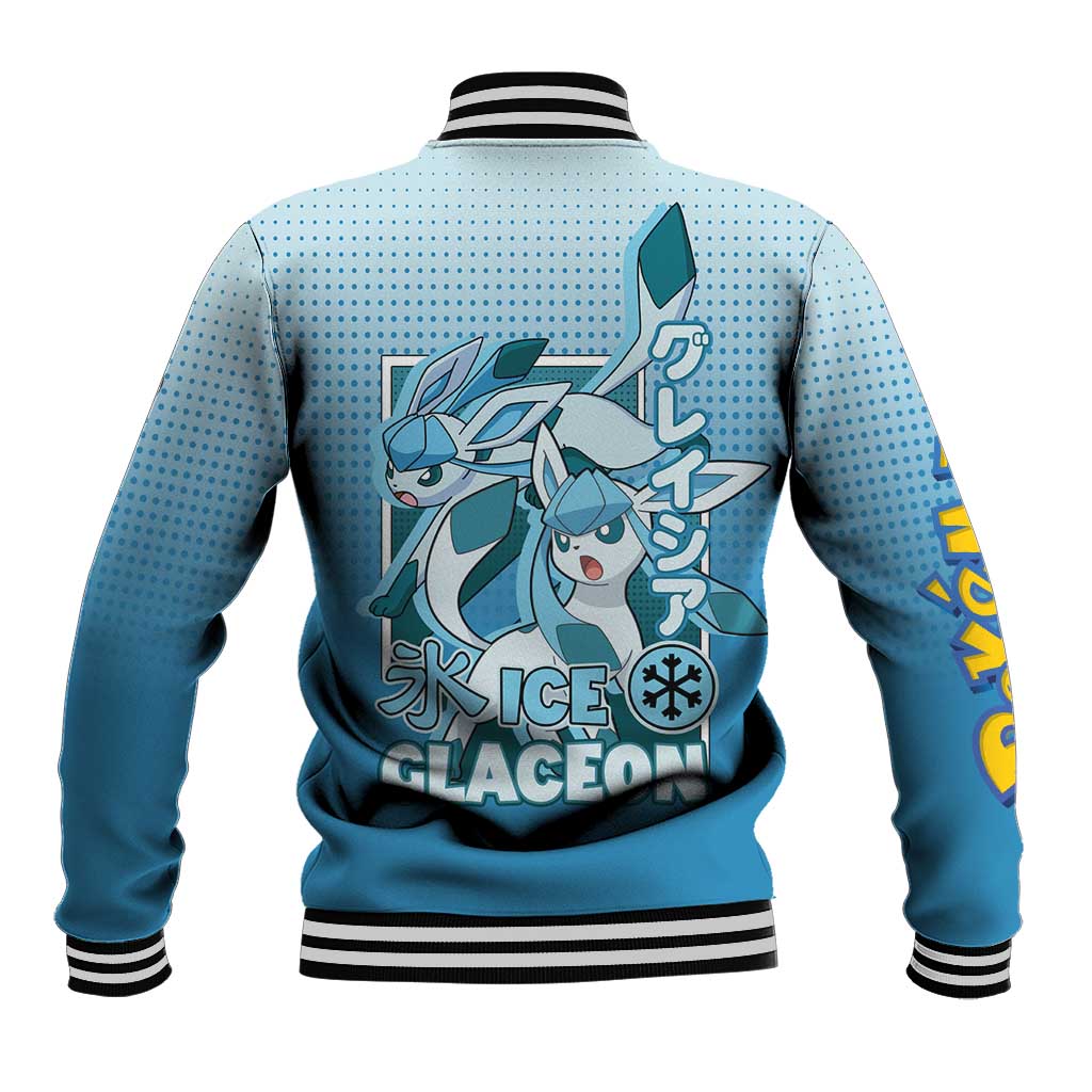 Glaceon from Poké Baseball Jacket with Ice Type Ability and Elegant Pose Design - The Mazicc