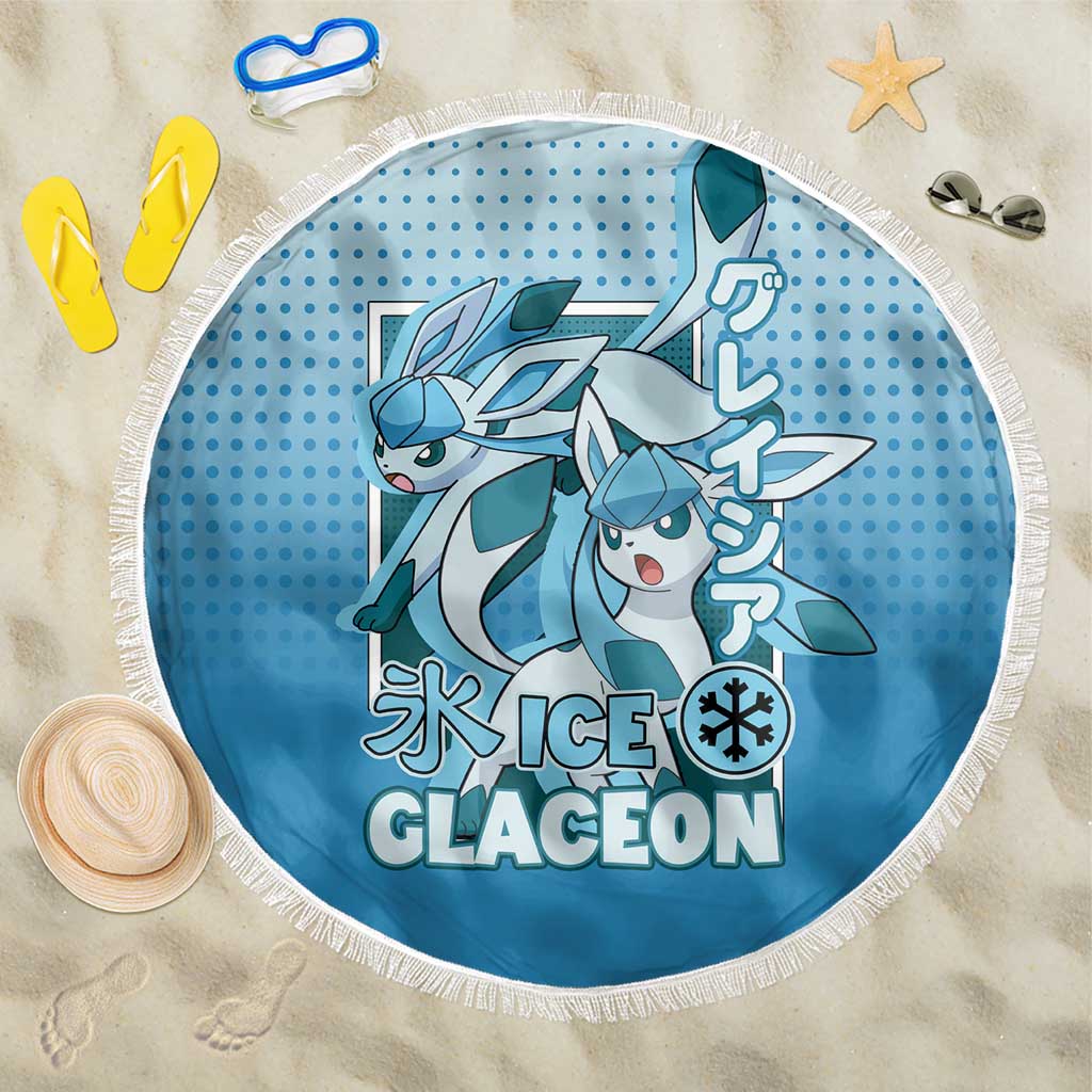Glaceon from Poké Beach Blanket with Ice Type Ability and Elegant Pose Design - The Mazicc