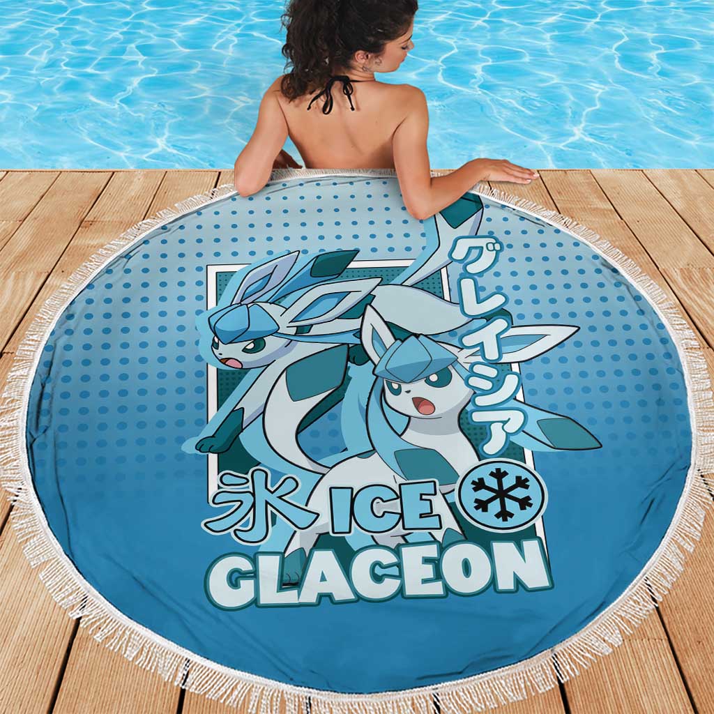 Glaceon from Poké Beach Blanket with Ice Type Ability and Elegant Pose Design - The Mazicc