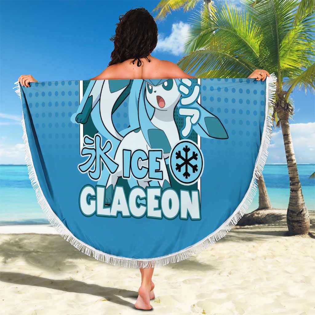 Glaceon from Poké Beach Blanket with Ice Type Ability and Elegant Pose Design - The Mazicc