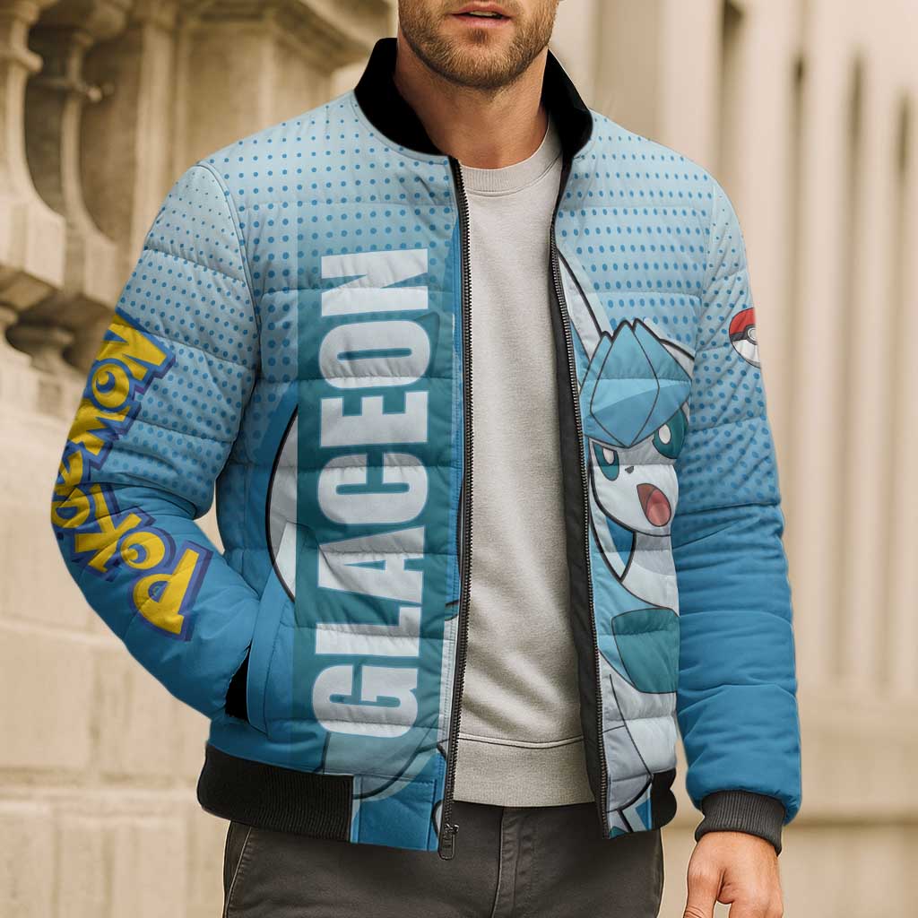 Glaceon from Poké Bomber Puffer Jacket with Ice Type Ability and Elegant Pose Design - The Mazicc