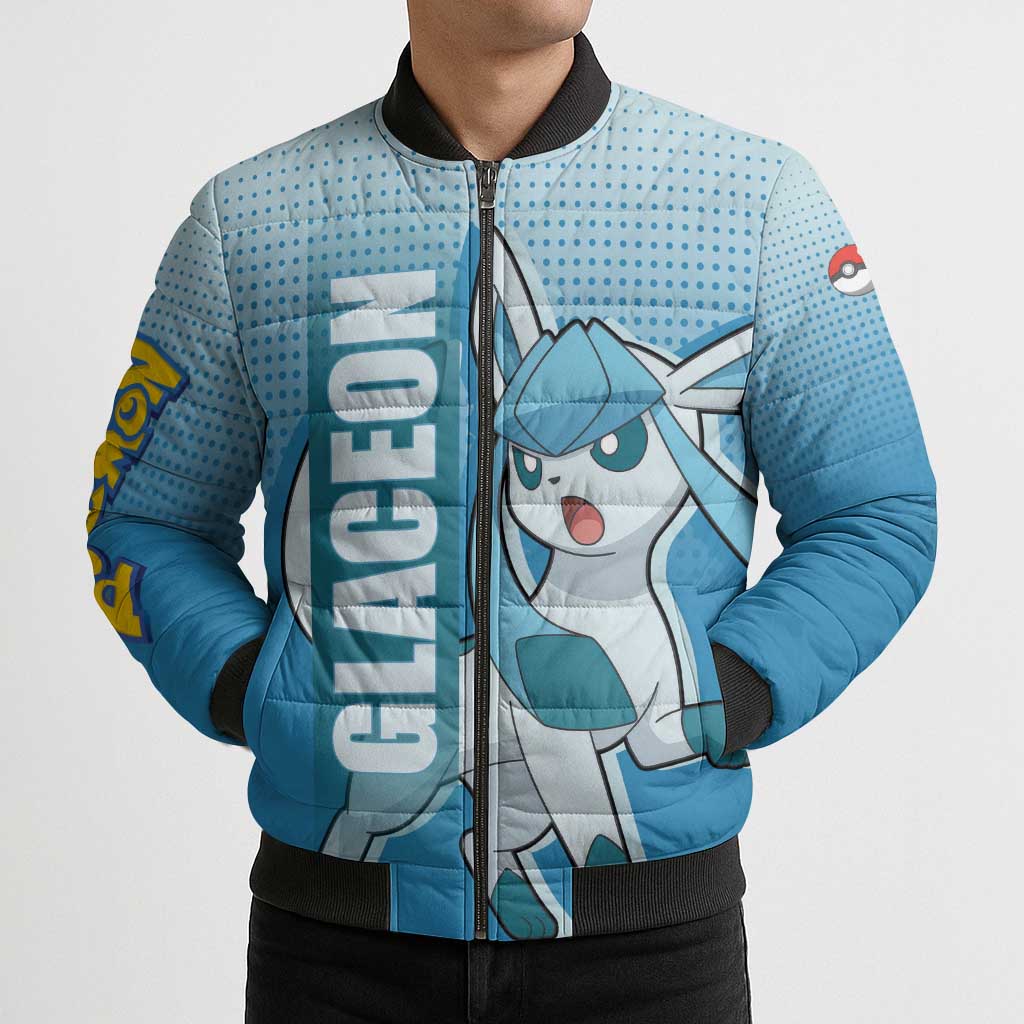 Glaceon from Poké Bomber Puffer Jacket with Ice Type Ability and Elegant Pose Design - The Mazicc