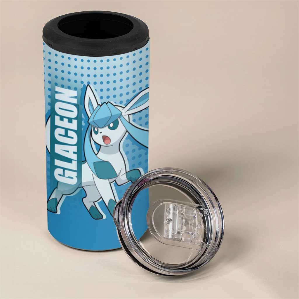 Glaceon from Poké 4 in 1 Can Cooler Tumbler with Ice Type Ability and Elegant Pose Design - The Mazicc