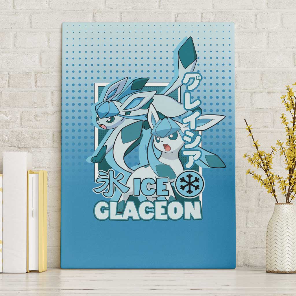 Glaceon from Poké Canvas Wall Art with Ice Type Ability and Elegant Pose Design - The Mazicc