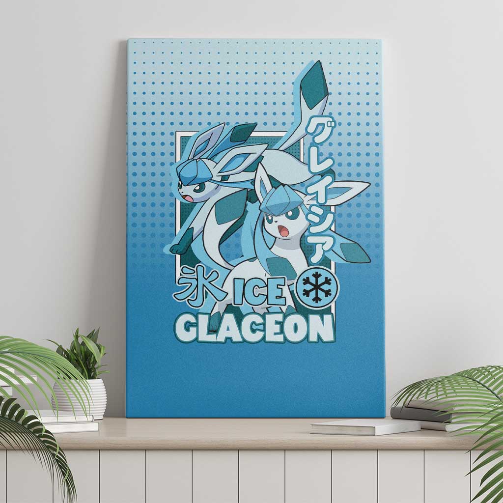 Glaceon from Poké Canvas Wall Art with Ice Type Ability and Elegant Pose Design - The Mazicc