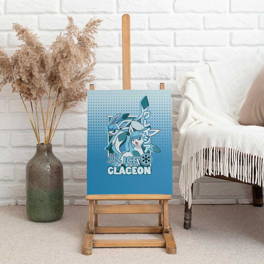 Glaceon from Poké Canvas Wall Art with Ice Type Ability and Elegant Pose Design - The Mazicc