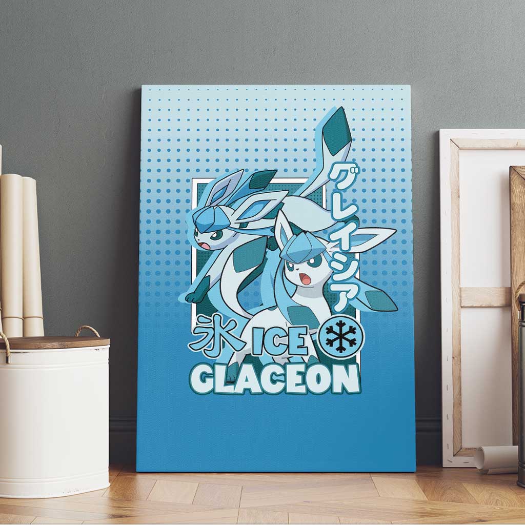 Glaceon from Poké Canvas Wall Art with Ice Type Ability and Elegant Pose Design - The Mazicc