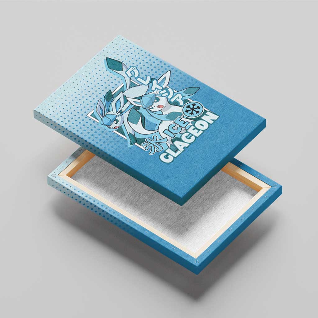 Glaceon from Poké Canvas Wall Art with Ice Type Ability and Elegant Pose Design - The Mazicc