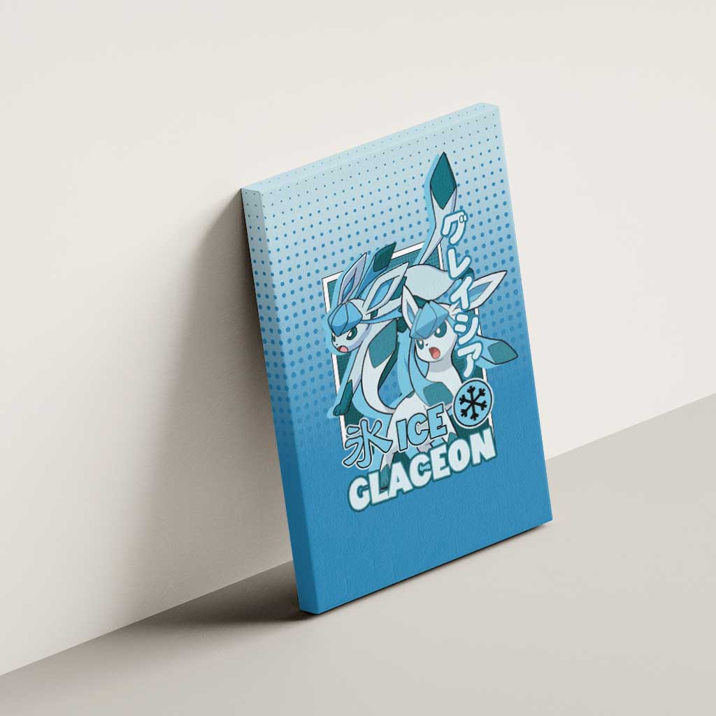 Glaceon from Poké Canvas Wall Art with Ice Type Ability and Elegant Pose Design - The Mazicc
