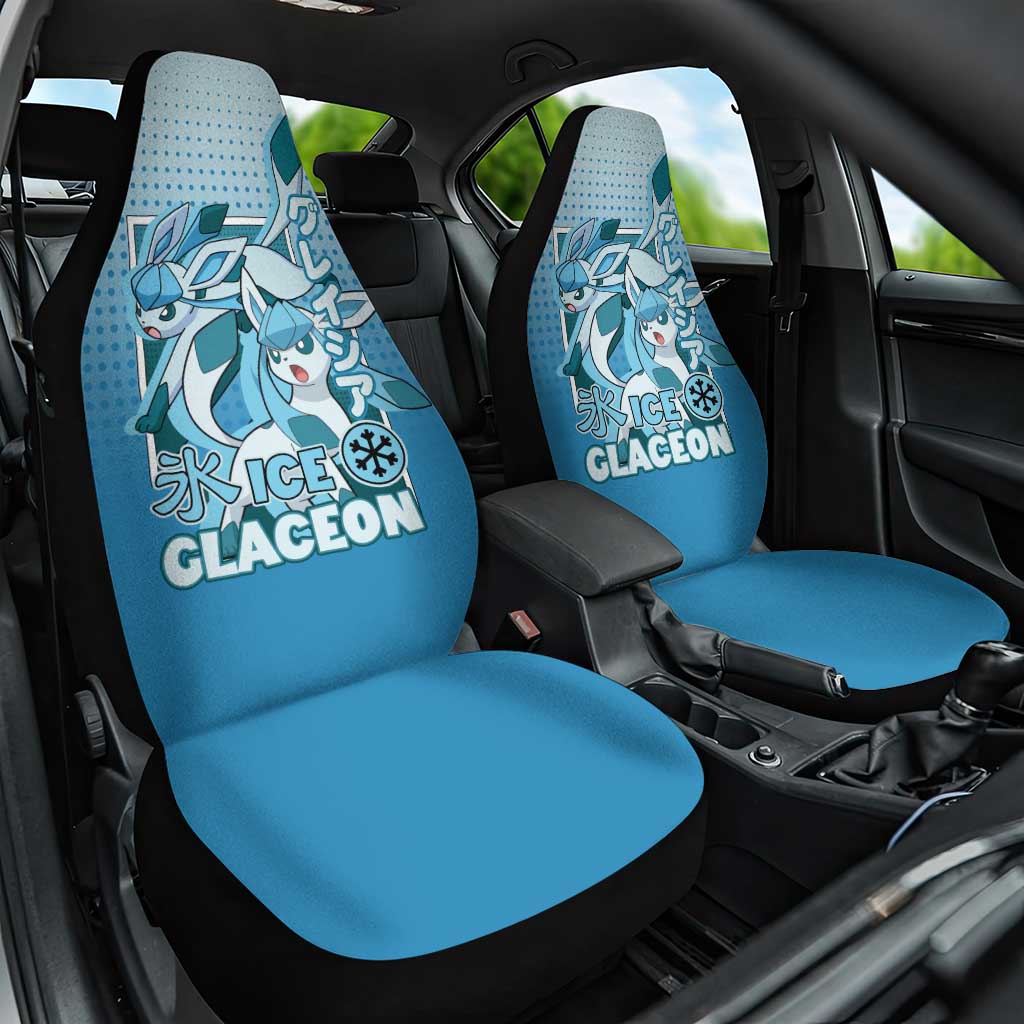 Glaceon from Poké Car Seat Cover with Ice Type Ability and Elegant Pose Design - The Mazicc
