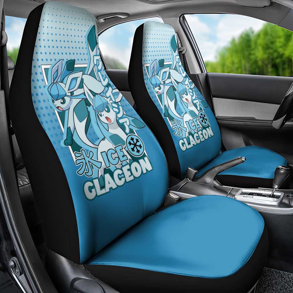 Glaceon from Poké Car Seat Cover with Ice Type Ability and Elegant Pose Design - The Mazicc