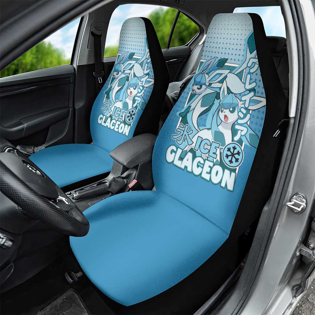 Glaceon from Poké Car Seat Cover with Ice Type Ability and Elegant Pose Design - The Mazicc